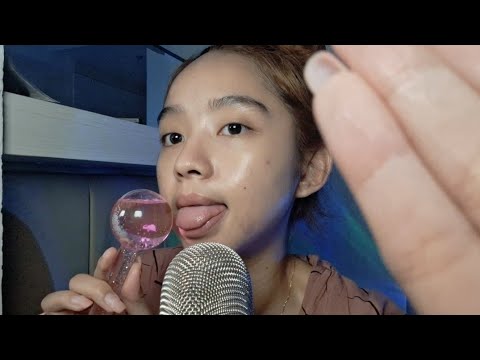 ASMR spit painting u with objects (ice globe, spoon, face cleanser) mouth sounds 💯