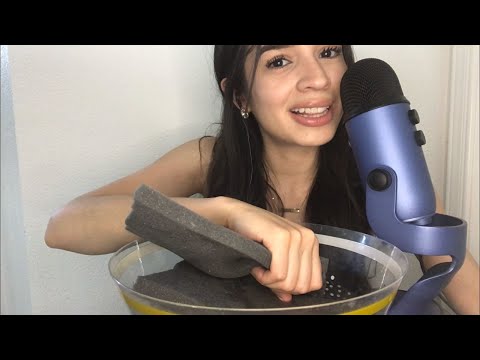 ASMR Water Dripping/Foam Sounds (squeezing, twisting, dripping sounds)