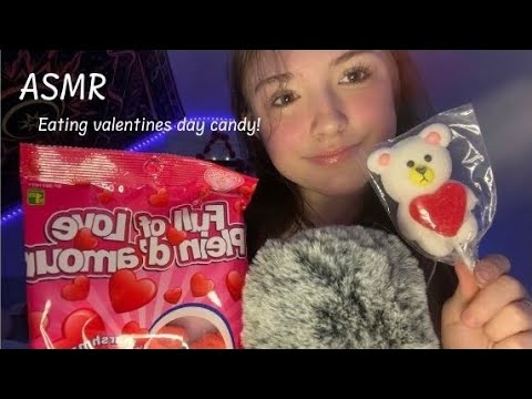 ASMR eating valentines day candy | mouth sounds
