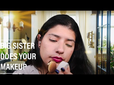 ASMR - BIG SISTER DOES YOUR MAKEUP | TAPPING AND PERSONAL ATTENTION TRIGGERS