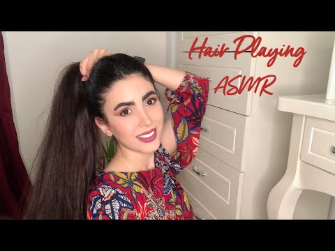 ASMR | Relaxing Hair Play (Brushing,Putting my hair into ponytails, braids & buns)