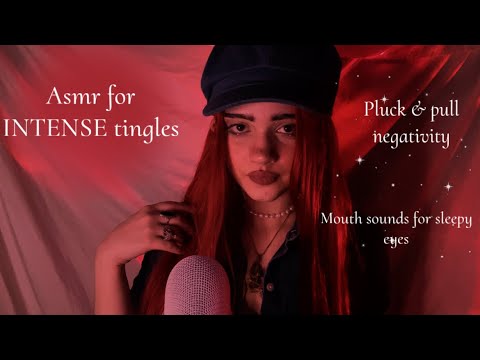 ASMR Pulling&plucking the negativity ❤︎ ✿INTENSE mouth sounds for tingles