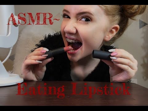 ASMR~ Applying & EATING Lipstick... 💄👄