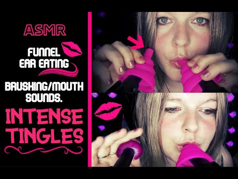 ASMR | Intense Funnel Ear Eating 👅, Deep Ear Brushing W/ Mouth Sounds Tingly, NO TALKING.