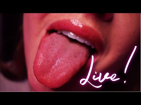 LIVE ASMR || Tongue Flutters, swirling and Slow Lense Licking 👅