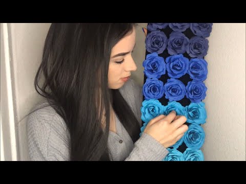 ASMR Tapping Paper Roses for Sleep (Stroking, Tapping, Tongue Clicking sounds)
