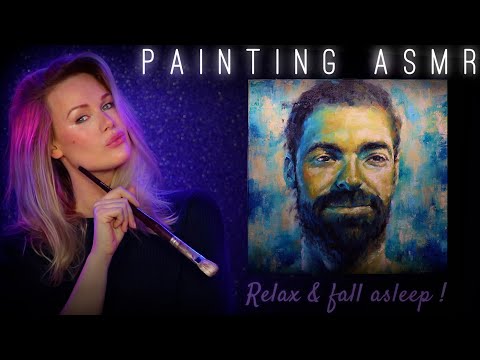 ASMR | PAINTING A PORTRAIT ART TUTORIAL | Close-up Whispers | Tingle Sounds | | Isabel imagination