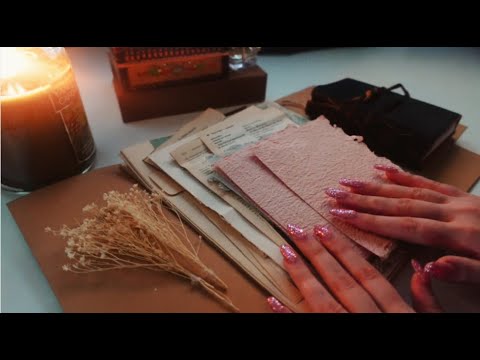 ASMR Handmade Paper 📜 Vintage Sorting Journal Items || edafoxx ASMR ♡