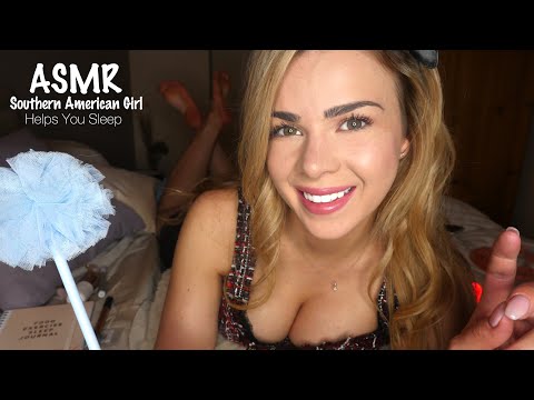 ASMR SOUTHERN GIRL HELPS YOU SLEEP (Southern Accent, Personal Attention, Face Touching)