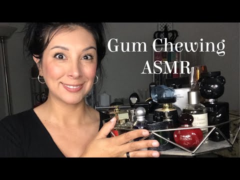 ASMR: October Perfume Tray| Gum Chewing