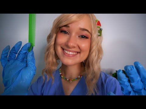 ASMR Sweet and Silly Scalp Exam, Scalp Massage, Close Whispers and Tingly Hair Sounds!