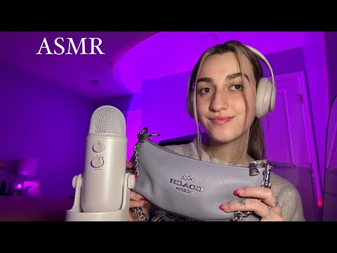 ASMR what’s in my purse! coach charlotte shoulder bag 👛