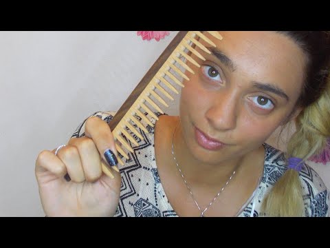 ASMR COMBING YOUR FACE  + Mouth Sounds  ❤