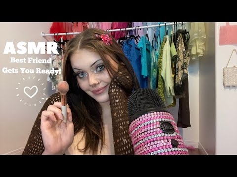 ASMR | Best Friend does your makeup + outfit ! Fabric, Crinkle, Mouth Sounds, & Personal attention 💞
