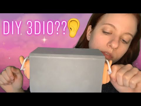 ASMR | DIY 3Dio?? 😱 homemade binaural microphone, ear to ear whispers, ear massage, and kisses
