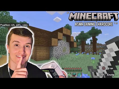 ASMR Gaming | Playing Minecraft (w/ gum chewing + controller sounds)  1 Hour