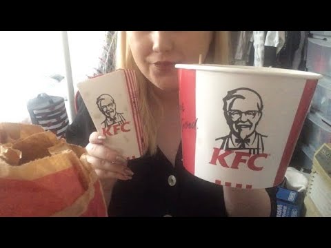 ASMR KFC MUKBANG (FRIED CHICKEN, CORN ON THE COB, POPCORN CHICKEN, FRIES, FIZZY SOUNDS)