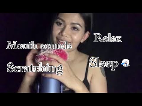 ASMR MOUTH SOUNDS &Scratching Microphone (Repeat)For make you relaxing sleep 😴