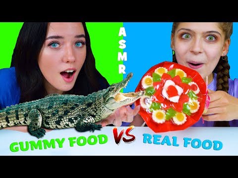 ASMR REAL FOOD VS GUMMY FOOD CHALLENGE | EATING SOUNDS