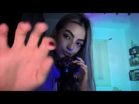 ASMR// mouth sounds and brushing (with eco and little talking)