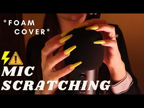 FAST INTENSE MIC SCRATCHING with FOAM cover 🎤⚡️🤤 ASMR