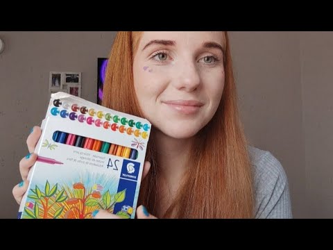 ASMR | Girl obsessed with markers does your makeup in class | roleplay. 💜