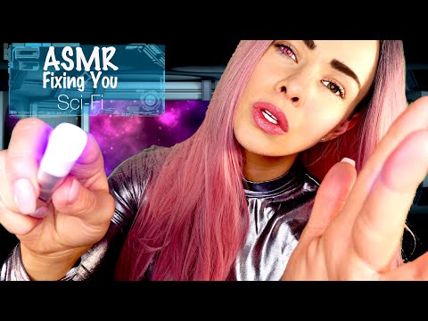 ASMR FIXING YOU (Sci-Fi, 3dio, Gloves, Ear Cleaning, Moving Background, Realistic)