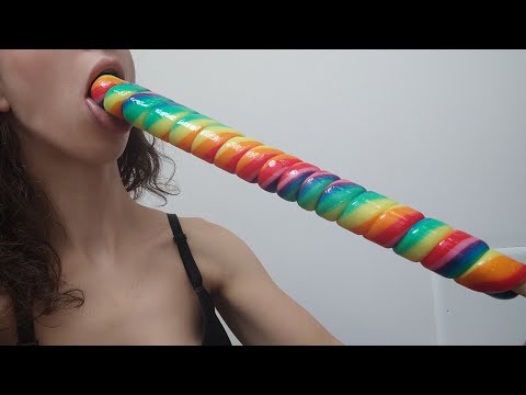 ASMR Extremely large lollipop eating