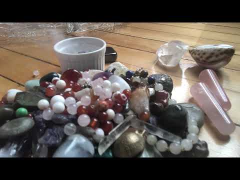 ASMR Cleansing my crystals, stones , you & I with incense peaceful deeply relaxing
