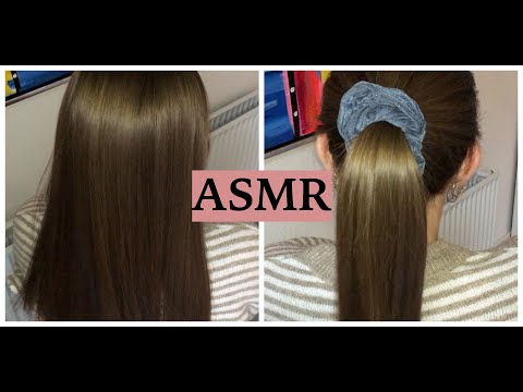 ASMR Relaxing Hair Brushing & Straightening, No Talking (Brushing Sounds, Slow Hand Movements)