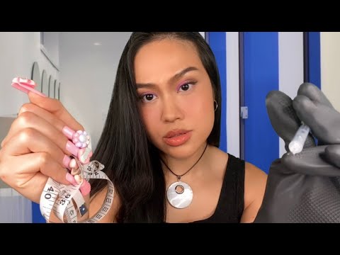 ASMR SKETCHY Rude Girl Gives U Botox + Filler Makeover in School Again | Gum Chewing + Injections RP