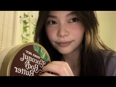 ASMR Body Lotion Fast Tapping, Whispers🤍