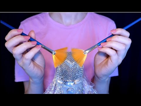 ASMR Tingly Mic Brushing with Plastic Wrap Over Mic (No Talking)