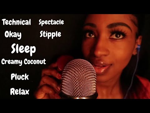 ASMR 16 Trigger Words, Mic/Lense Brushing, Mouth Sounds (Relax, Sleep, Perfect, Technical, Pluck  +)