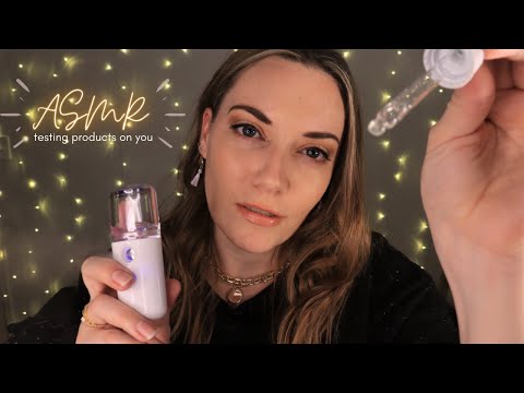 [ASMR] Testing Skincare on You (face massaging, glove sounds, personal attention, whispering)
