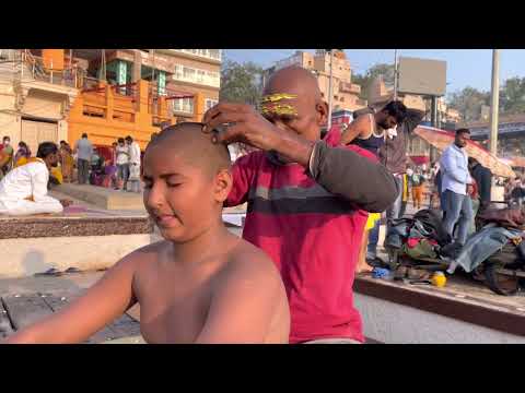 KID GETTING HiS FIRST Street Massage By Street Barbers Chamunda |asmr yogi