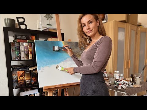 ASMR Still Practicing to recreate Bob Ross' video! This time I absolutely FAIL! | Sunset painting