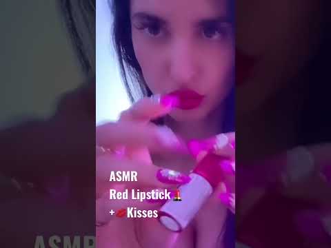 ASMR Red Lipstick + Kisses - Full Video Will Be Up Tomorrow 💄💋