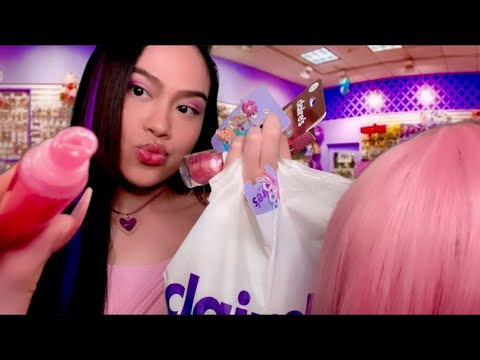 ASMR Claire’s Girl Gives U Full Makeover |Doing Your Hair Makeup Nails |Layered,Gum Chewing Roleplay