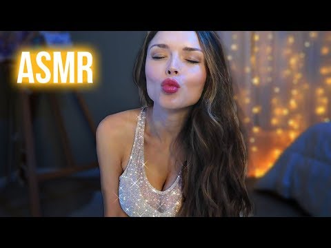 ASMR // 💋EAR TO EAR KISSES 😘[with gum chewing + lip gloss for extra tingly mouth sounds!]