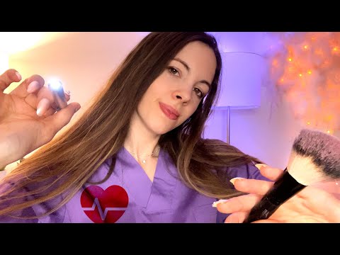 ASMR ~ NURSE Helps Your Health Anxiety ~ Checkup, Energy Cleanse, Face Brushing, Cranial Nerve