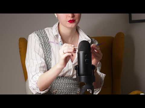 ASMR BRUSHING the microphone for sleepiness  - no talking
