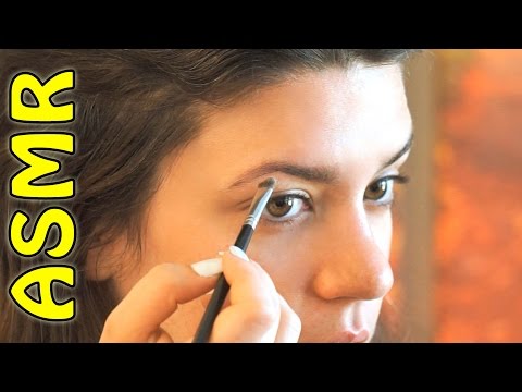ASMR Makeup Tutorial #1 How to Shape Eye Brows, Soft Spoken & Whispered