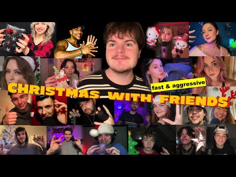 ASMR Christmas with Friends Fast & Aggressive Hand Sounds, Tapping & Scratching, Visual Triggers +