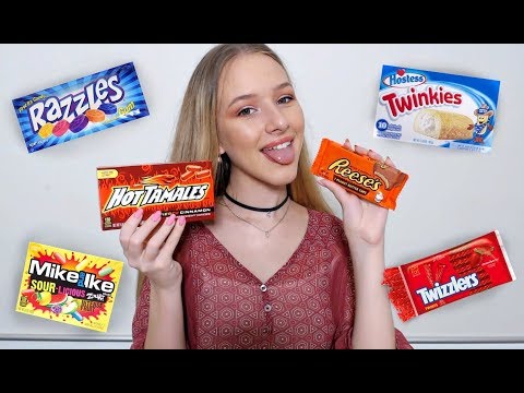 Australian Tries American Candy For The First Time! ASMR