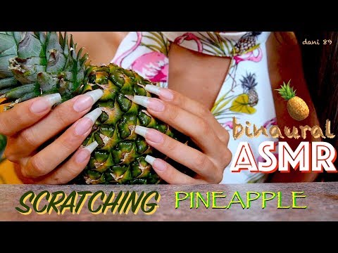 🍍a NEW TRIGGER for You? 🎧 super ASMR: NAIL-SCRATCHING PINEAPPLE 🍍✶ So satisfying ↬ with WET SOUND ↫