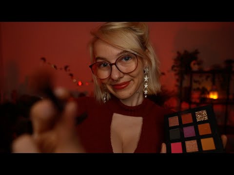 ASMR Doing Your Cozy Winter Makeup 🕯️❄️ (layered sounds, german/deutsch)