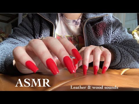 ASMR | Leather tapping, wood scratching & camera tapping ✨