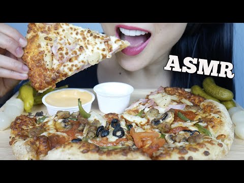 ASMR DOMINO'S PIZZA *DELUXE + HAWAIIAN + VEGGIES (EATING SOUNDS) | SAS-ASMR