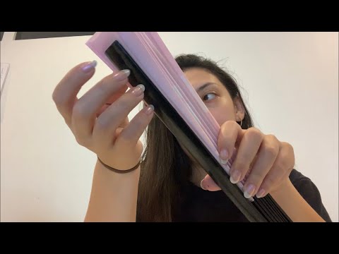 ASMR Random Triggers At My Work Desk | Whispered, Tapping, Fabric Scratching, Folding Fan Sounds